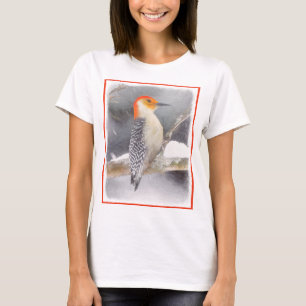 Roodbuikspecht schilderij originele vogelkunst t-shirt