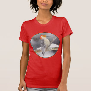 Roodbuikspecht schilderij originele vogelkunst t-shirt