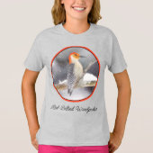 Roodbuikspecht schilderij originele vogelkunst t-shirt (Voorkant)