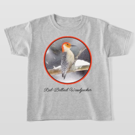 Roodbuikspecht schilderij originele vogelkunst t-shirt (Laagn)