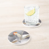 Roodbuikspecht schilderij originele vogelkunst zandsteen onderzetter (Zijkant)