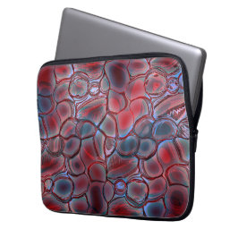 Roodcelweefsel met zachte lichte flap of opgepompt laptop sleeve