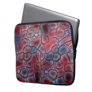 Roodcelweefsel met zachte lichte flap of opgepompt laptop sleeve