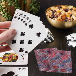 Roodcelweefsel met zachte lichte flap of opgepompt pokerkaarten
