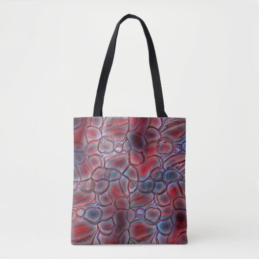 Roodcelweefsel met zachte lichte flap of opgepompt tote bag (Voorkant)