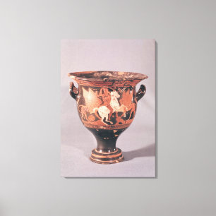 Roodcijferkrater met amazons en griffinen canvas afdruk