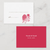 Rooddahlia bruiloft escorte-kaarten plaatskaartje (Voorkant / Achterkant)