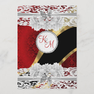 Rooddameskast en bruiloft met witte paling kaart