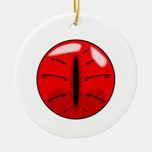 Rooddemon Cat Eye Ceramic Ornament (Voorkant)