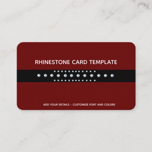 RooddiamantDesign - Rhinestone Visitekaartje (Voorkant)