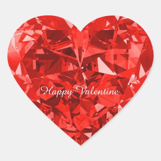 RooddiamantStickers Hart Sticker (Voorkant)