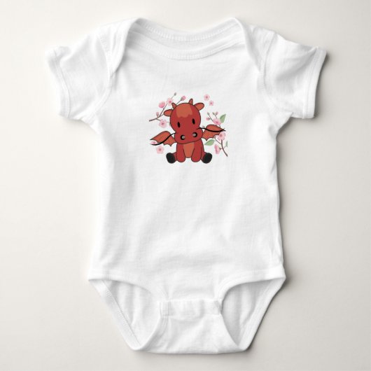 Rooddrakenzoete dieren voor Kawaii Fantasy Romper (Voorkant)