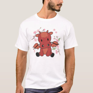 Rooddrakenzoete dieren voor Kawaii Fantasy T-shirt