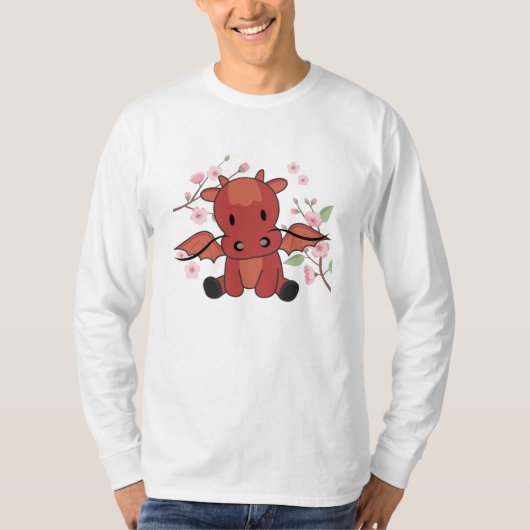 Rooddrakenzoete dieren voor Kawaii Fantasy T-shirt (Voorkant)