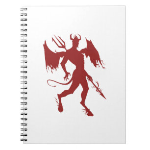 Roodduivel, Lucifer, Diablo, satin, lopen, houden Notitieboek