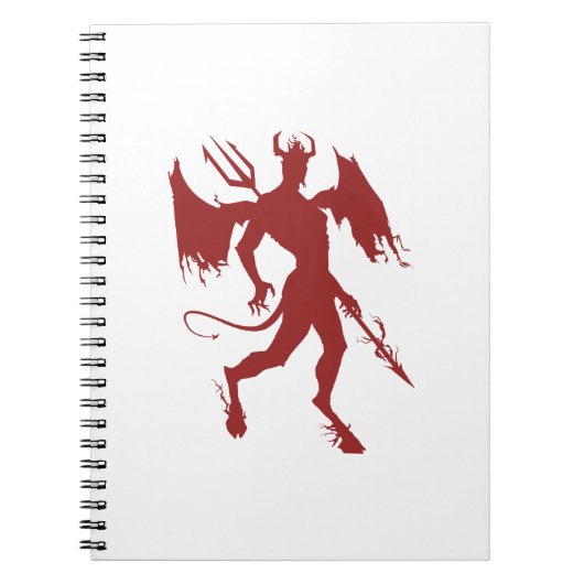 Roodduivel, Lucifer, Diablo, satin, lopen, houden Notitieboek (Voorkant)