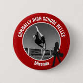 Roode Drill Team Foto Hoge School Danser Ronde Button 5,7 Cm (Voorkant)
