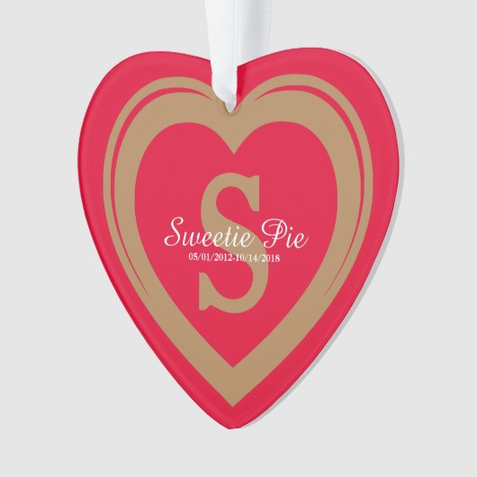 Roode kerstbal 'Voor altijd in mijn hart' Ornament (voorkant)