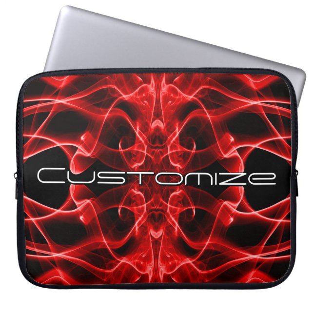 Roode Rook Custom Abstracte Kunst Laptop Sleeve (Voorkant)