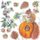 Roodeekhoorn Bot Zuurt Pine Kone blaast Rustige Sticker (Voorkant)