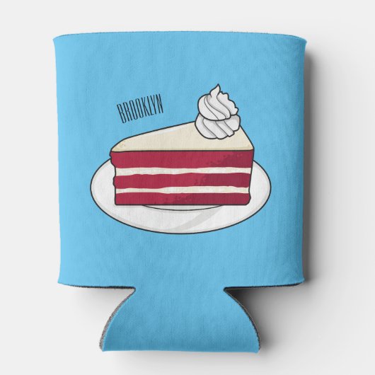 Roodfluwelen cartoon blikjeskoeler (Achterkant)