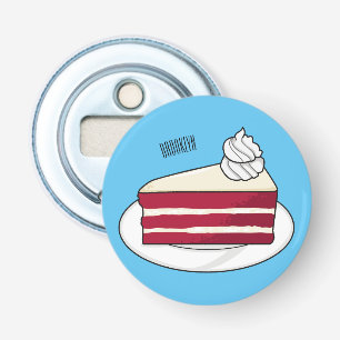 Roodfluwelen cartoon button flesopener