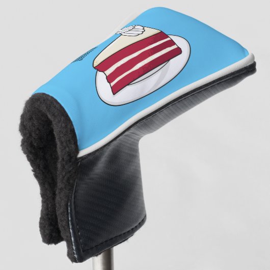 Roodfluwelen cartoon golfheadcover (3/4 voorkant)