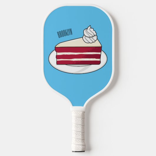Roodfluwelen cartoon pickleball paddle (Voorkant)