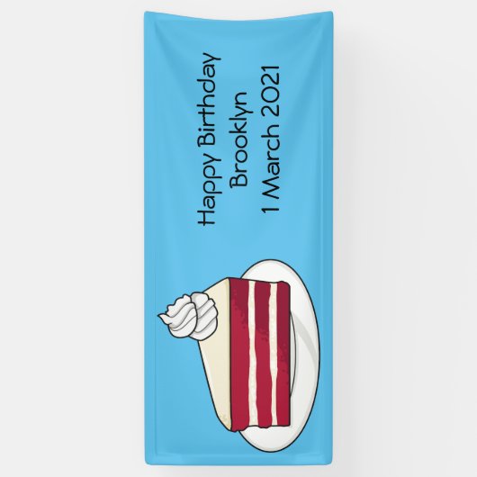 Roodfluwelen cartoon spandoek (Verticaal)