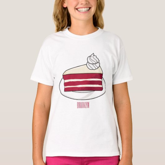 Roodfluwelen cartoon t-shirt (Voorkant)