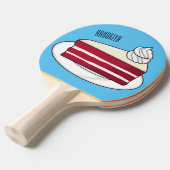 Roodfluwelen cartoon tafeltennisbatje (Voorkant Gekanteld)
