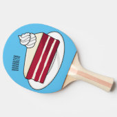 Roodfluwelen cartoon tafeltennisbatje (Zijkant)
