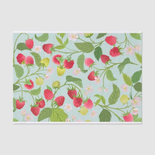 Roodframbozen, bladeren en bloemen tissuepapier (Voorkant)