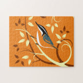 Roodgebluste knollen op gestileerde tak legpuzzel (Horizontaal)