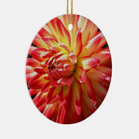 Roodgeel Dahlia Flower Ornament (Rechts)