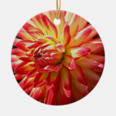Roodgeel Dahlia Flower Ornament (Voorkant)