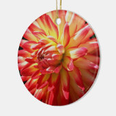 Roodgeel Dahlia Flower Ornament (Links)