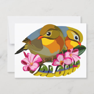 ROODGEFACTUREERDE LEIOTHRIXVOGELS - ALOHA BRIEFKAART