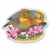 ROODGEFACTUREERDE LEIOTHRIXVOGELS - ALOHA STICKER (Voorkant)