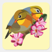 ROODGEFACTUREERDE LEIOTHRIXVOGELS VIERKANTE STICKER (Voorkant)