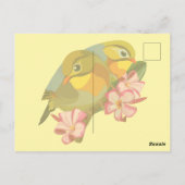 ROODGEKLADEDE LEIOTHRIX-VOGELS BRIEFKAART (Achterkant)