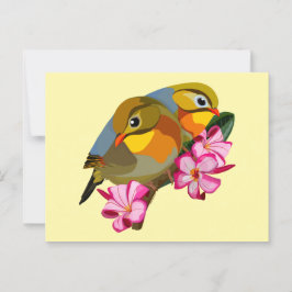 ROODGEKLADEDE LEIOTHRIX-VOGELS BRIEFKAART