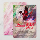 Roodgekleurde halloween Waterverf RetroArt Kaart (Voorkant / Achterkant)