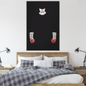 Roodgekleurde krijger van schaduwen canvas afdruk (Insitu (Slaapkamer))