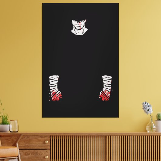 Roodgekleurde krijger van schaduwen canvas afdruk (Insitu (Woonkamer))