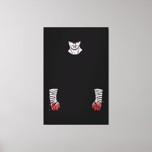 Roodgekleurde krijger van schaduwen canvas afdruk (Voorkant)