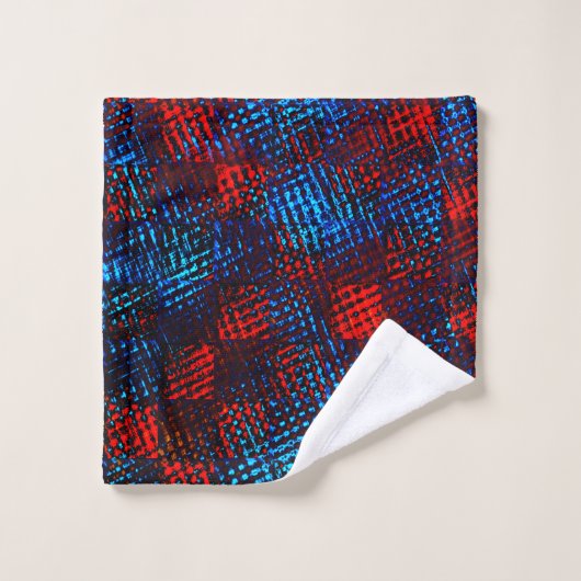 Roodgekrabd en koninklijk blauw bad handdoek (Wasdoekje)