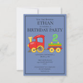 Roodgele blauwe treintje Tweede verjaardag van de Kaart (Voorkant)