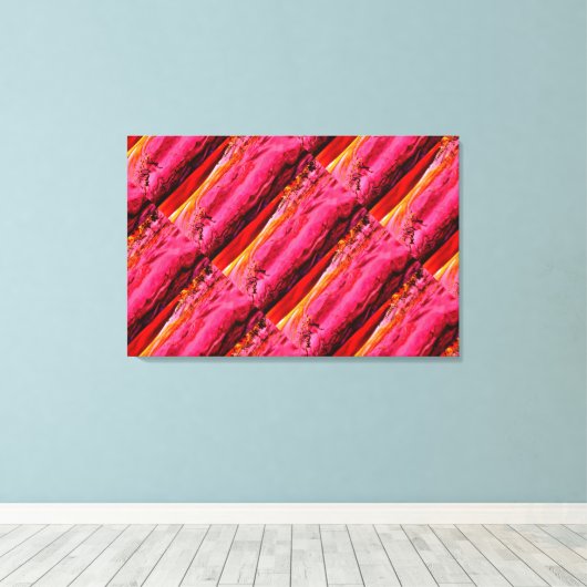 roodgele Maui-golven patroon Canvas Afdruk (Insitu (Houten vloer))