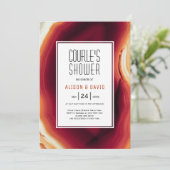 Roodgeperste vlek herfst trouwparen douchen kaart (Staand voorkant)